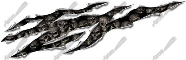 Skull Rip 2 Vehicle Wrap Design — Large Scale Artwork for Wide Format Printing | Categories: Graphics, PIK6 Everyday, Print & Cut Graphics, Rips & Tears, Skulls