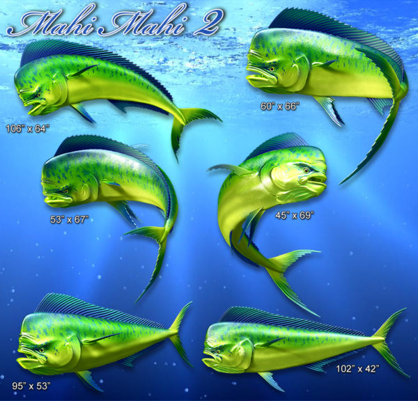 Mahi Mahi Bundle Vehicle Wrap Design — Large Scale Artwork for Wide Format Printing | Categories: Bundle Collections, Fishing, Nature