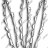 Metal Rips features a dynamic trio of elongated gashes with chrome-sharp, jagged edges curling back from each tear. The metallic detail reflects light with precision, giving the illusion of peeled steel or punctured armor. Each rip slices through the digital canvas with clean aggression, creating high visual contrast and focus points perfect for layering over bold backgrounds or revealing custom content beneath.