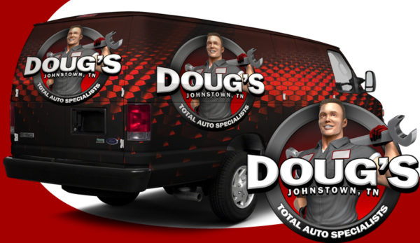 Mechanic Dude Vehicle Wrap Design — Large Scale Artwork for Wide Format Printing | Categories: Commercial, Industry