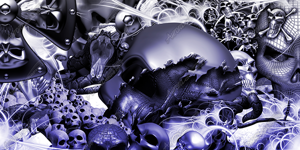Skull Mural Vehicle Wrap Design — Large Scale Artwork for Wide Format Printing | Categories: Skulls