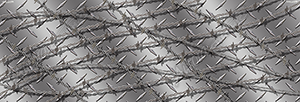 Diamond Plate With Barbedwire - FREE Vehicle Wrap Design — Large Scale Artwork for Wide Format Printing | Categories: Textures & Fills, Metal Textures