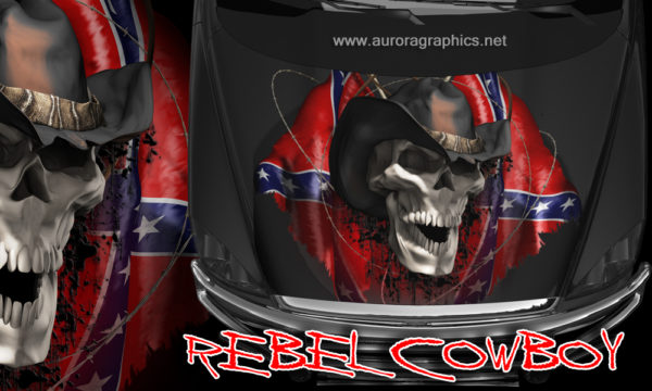 Rebel Cowboy Vehicle Wrap Design — Large Scale Artwork for Wide Format Printing | Categories: PIK6 Everyday, Skulls