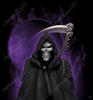 Grim Reaper With Background Vehicle Wrap Design — Large Scale Artwork for Wide Format Printing | Categories: PIK6 Everyday, Skulls