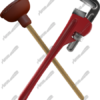 Crossed Pipe Wrench and Plunger Vehicle Wrap Design — Large Scale Artwork for Wide Format Printing | Categories: Commercial, Industry