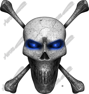 Skull With Crossbones 1 Vehicle Wrap Design — Large Scale Artwork for Wide Format Printing | Categories: Skulls