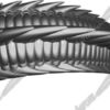 Cyber Dragon is a fierce and futuristic design element crafted to bring intensity and flow to your project. With its serpentine form and scale-like surface, Cyber Dragon gives off an unmistakable high-tech creature vibe, making it the perfect centerpiece or complementary feature in modern, mechanical, or sci-fi inspired graphics. Its sharp, repeating forms resemble armor or plating, evoking the aesthetic of an armored cybernetic serpent or machine beast in motion.