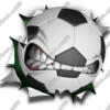 Soccer Ball Rip Vehicle Wrap Design — Large Scale Artwork for Wide Format Printing | Categories: Rips & Tears, Sports & Games