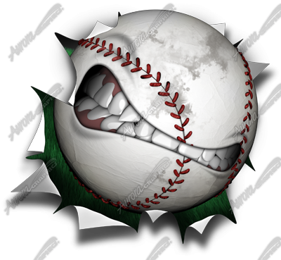 Baseball Rip Vehicle Wrap Design — Large Scale Artwork for Wide Format Printing | Categories: Rips & Tears, Sports & Games