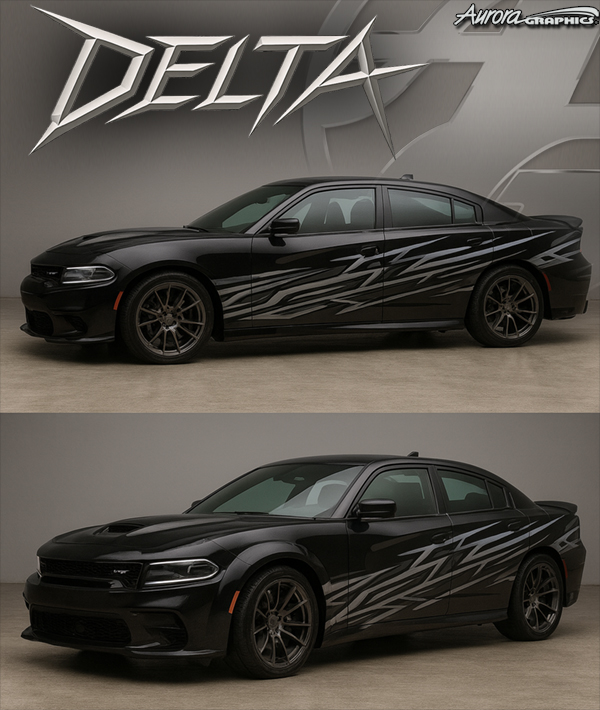 Delta is a sharp and edgy clean graphic is designed for clean wraps and designs at unlimited scale and resolution for any print job!