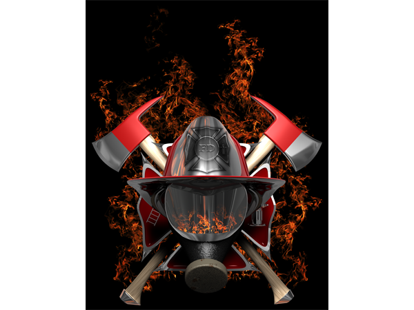 Firefighter Flames Vehicle Wrap Design — Large Scale Artwork for Wide Format Printing | Categories: PIK6 Everyday, Commercial