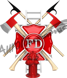 High Resolution Firefighter Fire Fighter Cross Collage Badge, Badging and images that are fully customizable. Cut File Print/Cut Print Cut Large Huge Design Elements CutContour Cut Contour Graphics