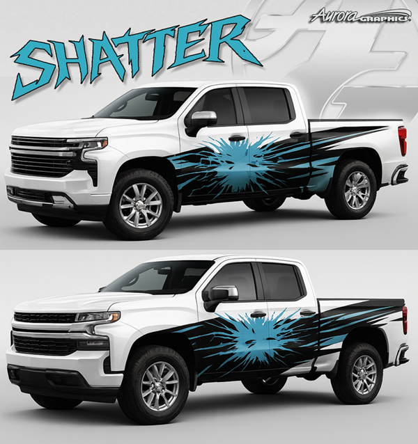 Shatter 1 is an Edgy Sharp graphic is designed for clean wraps and designs at unlimited scale and resolution for any print job!