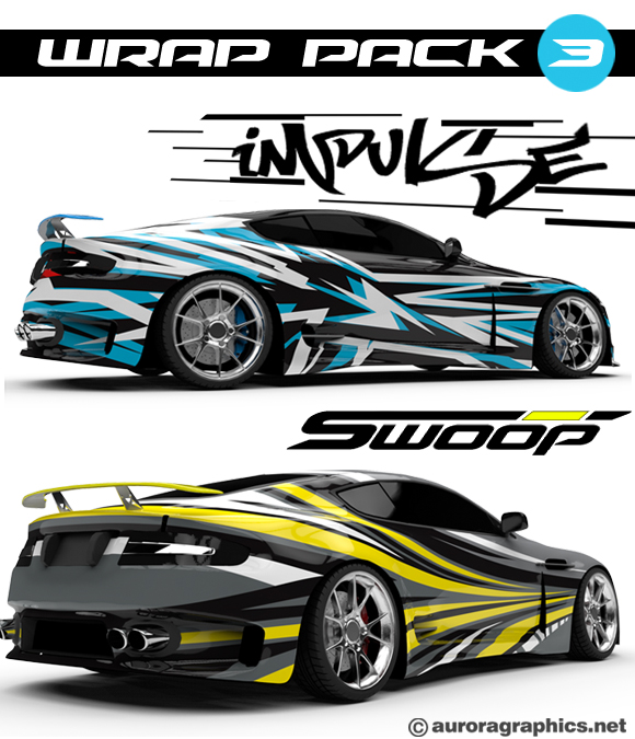 Impulse vector based designs geared for race enthusiasts! These wraps are provided in .eps format for unlimited scalability! Includes Impulse, Pierce, Quake, Swoop and Thrust.