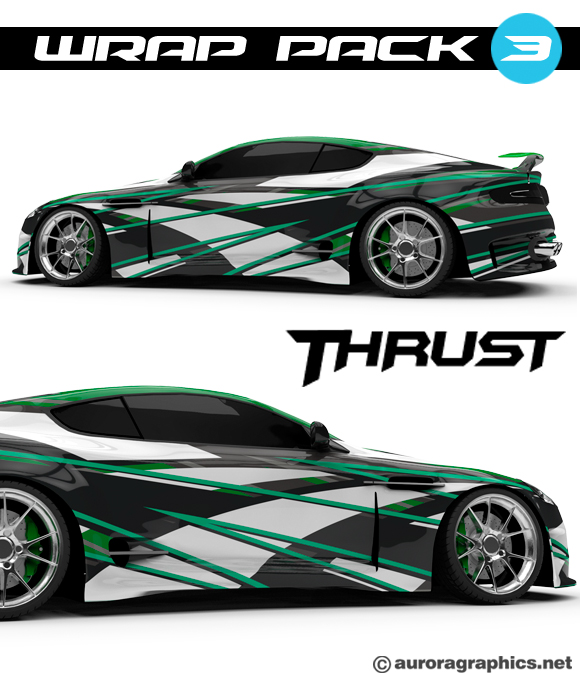 Thrust vector based designs geared for race enthusiasts! These wraps are provided in .eps format for unlimited scalability! Includes Impulse, Pierce, Quake, Swoop and Thrust.