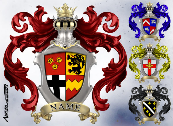 Family Coat of Arms Vehicle Wrap Design — Large Scale Artwork for Wide Format Printing | Categories: Sign Blanks