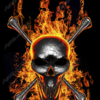 Molten Lead Skull Vehicle Wrap Design — Large Scale Artwork for Wide Format Printing | Categories: Flames, Skulls