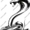 Cobra Mustang Emblem Chrome Racing Race Car Design Elements CutContour Graphics Cut Contour