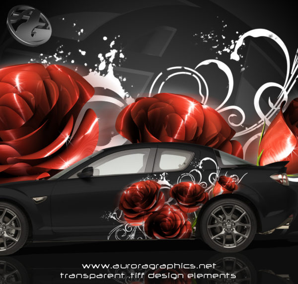 Shine Roses 1 Vehicle Wrap Design — Large Scale Artwork for Wide Format Printing | Categories: PIK6 Everyday, Commercial, Industry, Nature