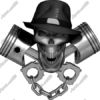 Mafia Skull Vehicle Wrap Design — Large Scale Artwork for Wide Format Printing | Categories: PIK6 Everyday, Skulls