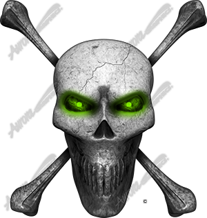 Skull With Crossbones 2 Vehicle Wrap Design — Large Scale Artwork for Wide Format Printing | Categories: Skulls