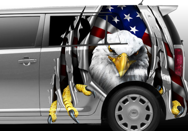 American Eagle Rip Vehicle Wrap Design — Large Scale Artwork for Wide Format Printing | Categories: Graphics, Patriotic, Print & Cut Graphics, Rips & Tears