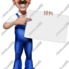 Plumberman Holding Sign Blank Vehicle Wrap Design — Large Scale Artwork for Wide Format Printing | Categories: PIK6 Everyday, Commercial, Industry