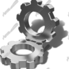 This gear set features a clean, high-polish chrome finish with razor-sharp edges and a deep metallic luster that gives off a sense of precision engineering. Designed with industrial strength in mind, the two overlapping gears create visual motion and depth without crowding the canvas, making this a go-to element for automotive, engineering, or mechanical-themed logo layouts.