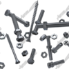 This meticulously rendered set of nuts, bolts, and screws delivers more visual impact than any photo could. The fasteners appear suspended in motion, captured with razor-sharp clarity and dimensional depth. Each piece reflects light with realistic metallic sheen, from the slotted and Phillips screws to the hex bolts and nuts.