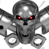 Chrome Gearhead Skull Vehicle Wrap Design — Large Scale Artwork for Wide Format Printing | Categories: Race Inspired, Skulls