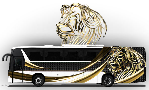 Gold Tribal Lion Vehicle Wrap Design — Large Scale Artwork for Wide Format Printing | Categories: PIK6 Everyday, Nature