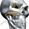 Chrome Skull Angle 2 Vehicle Wrap Design — Large Scale Artwork for Wide Format Printing | Categories: Skulls