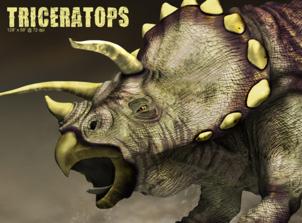 Triceratops Vehicle Wrap Design — Large Scale Artwork for Wide Format Printing | Categories: PIK6 Everyday, Nature