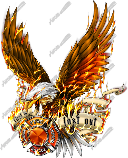 Firefighter Eagle Vehicle Wrap Design — Large Scale Artwork for Wide Format Printing | Categories: PIK6 Everyday, Commercial