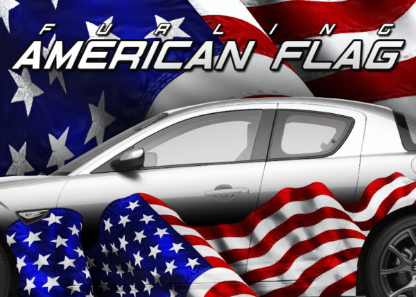 Furling American Flag Vehicle Wrap Design — Large Scale Artwork for Wide Format Printing | Categories: Graphics, Patriotic, Print & Cut Graphics, Flags