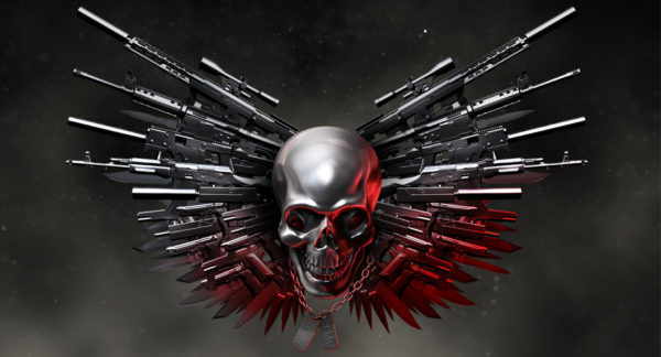 Gun Wings 1 Vehicle Wrap Design — Large Scale Artwork for Wide Format Printing | Categories: Graphics, Military, PIK6 Everyday, Skulls