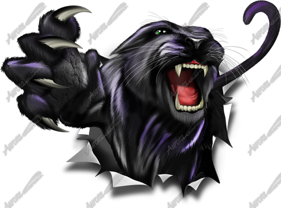 Panther Rip Vehicle Wrap Design — Large Scale Artwork for Wide Format Printing | Categories: PIK6 Everyday, Nature
