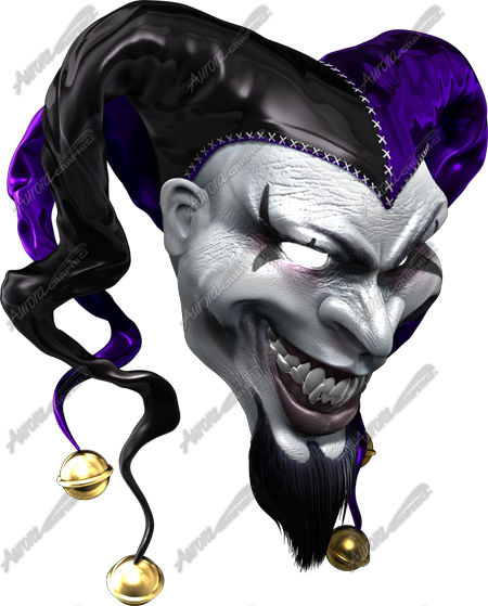 Evil Jester The Joker Halloween Mask Jesters CutContour Graphics Cut Contour Design