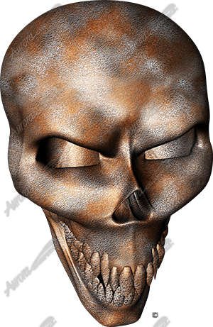 Rusted Skull Vehicle Wrap Design — Large Scale Artwork for Wide Format Printing | Categories: Skulls
