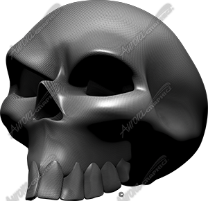 Carbon Fiber Skull Angle 3 Vehicle Wrap Design — Large Scale Artwork for Wide Format Printing | Categories: Skulls