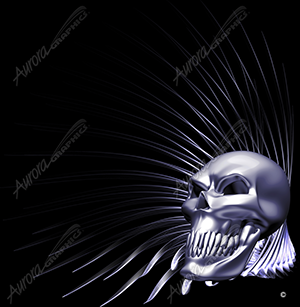 Spiral Glass Skull 3 Vehicle Wrap Design — Large Scale Artwork for Wide Format Printing | Categories: Skulls