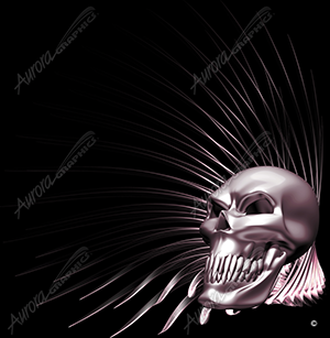 Spiral Glass Skull 4 Vehicle Wrap Design — Large Scale Artwork for Wide Format Printing | Categories: Skulls