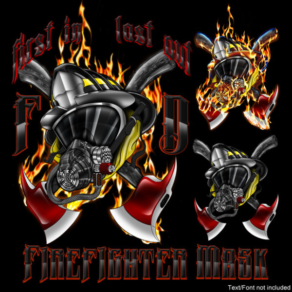 Firefighter Mask 1 Vehicle Wrap Design — Large Scale Artwork for Wide Format Printing | Categories: PIK6 Everyday, Commercial
