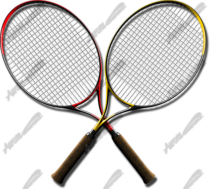 Dueling Tennis Rackets Vehicle Wrap Design — Large Scale Artwork for Wide Format Printing | Categories: Sports & Games