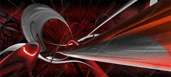 Synthesis is a bold and electrifying abstract design that combines smooth metallic and chrome arcs with a dynamic explosion of color. This vibrant and chaotic composition is filled with flowing lines that twist and weave together, creating an energetic sense of movement that gives any vehicle an eye-catching presence. The sweeping curves and high-contrast gradients provide a sleek, modern aesthetic, while the intricate fractals and delicate filigree elements add depth and sophistication. Design Graphics High Resolution Image.