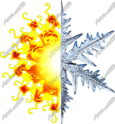 Snowflake Sun Combo Vehicle Wrap Design — Large Scale Artwork for Wide Format Printing | Categories: Commercial