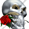 Skull with Rose Vehicle Wrap Design — Large Scale Artwork for Wide Format Printing | Categories: PIK6 Everyday, Skulls