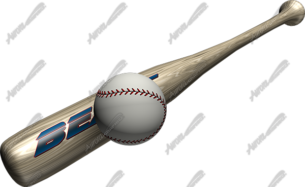 Baseball and Bat Vehicle Wrap Design — Large Scale Artwork for Wide Format Printing | Categories: Sports & Games