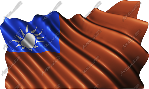 Waving Tiawan Flag Cloth Vehicle Wrap Design — Large Scale Artwork for Wide Format Printing | Categories: PIK6 Everyday, Flags