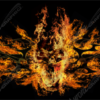 Tribal Flames Skull is an intense, high-impact design featuring a menacing flaming skull erupting through the center of flowing, wispy flames. This bold image blends the raw energy of fire with the edgy aesthetics of tribal art, creating a visually striking composition that demands attention. The skull, engulfed in swirling flames, has a fierce expression, with hollow, burning eyes and sharp, shadowed details that give it depth and dimension. The surrounding flames twist and curve with smooth, scalloped edges, creating a sense of movement and power. Skullz, Skull, Tribal, Fire, Grim Reaper. High Resolution Design Graphics Image.